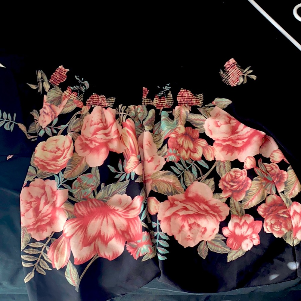 Pink and black with roses